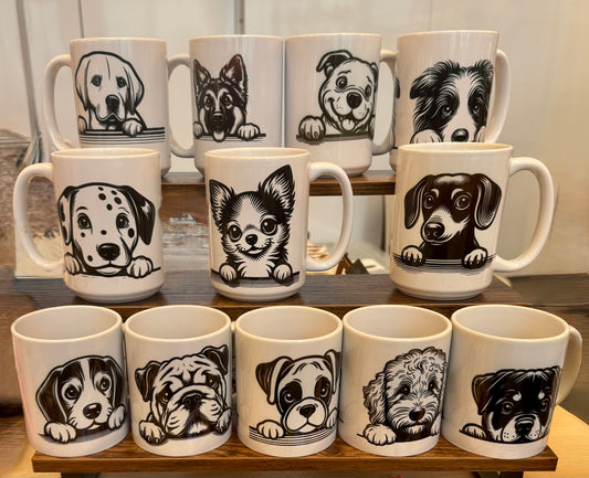 Peek a boo pup Coffee Mugs